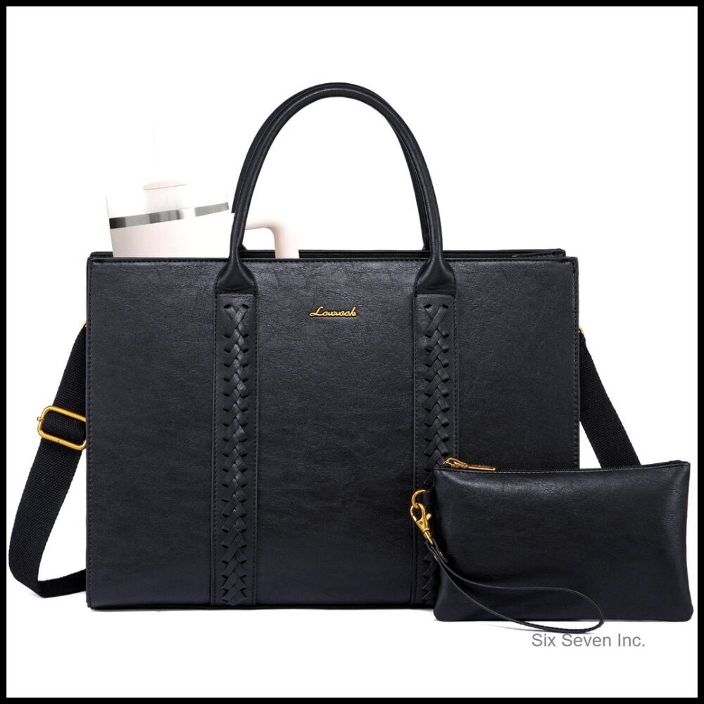 Vintage Leather Laptop Tote Bag Professional Office Briefcase Shoulder Bag